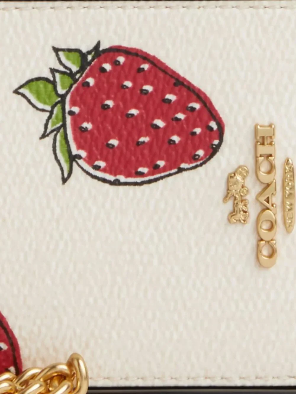 NWT Coach Zip Card Case With Strawberry Print CAR32